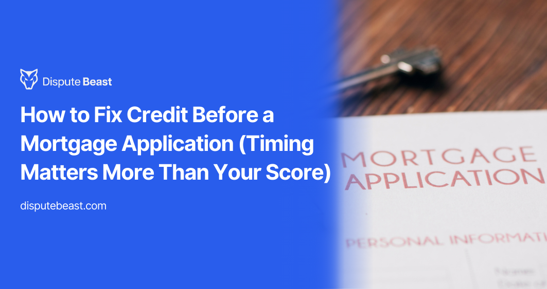 How to Fix Credit Before Mortgage Application (Timing Matters More Than Your Score)