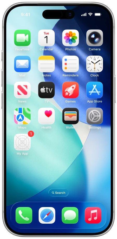Dispute Beast Credit Score screen with an Add Widget button on an iPhone home screen