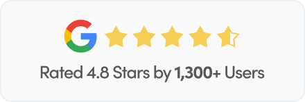 Rated 4.8 Stars by 1,300+ Users
