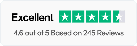 Trustpilot: 4.6 out of 5 based on 245 Reviews